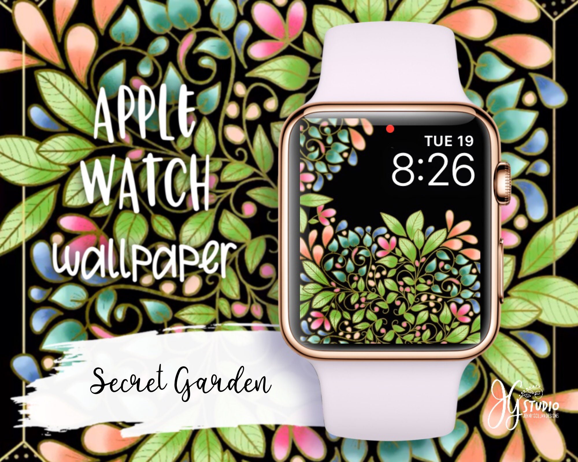 Apple Watch Wallpaper Secret Garden Orignal Art for Your Apple - Etsy Apple Watch Wallpaper Secret Garden Orignal Art for Your Apple - Etsy