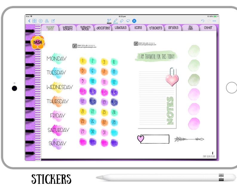 Large Digital Sticker Book for Goodnotes With Hyperlinks Plus Etsy