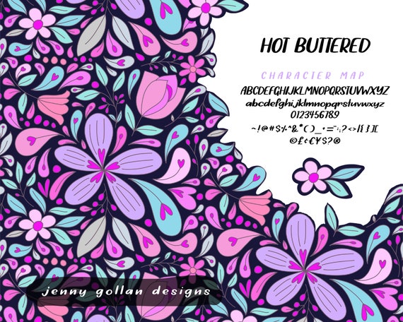 Hand Lettered Font Hot Buttered Italic Font per computer | Etsy Italia