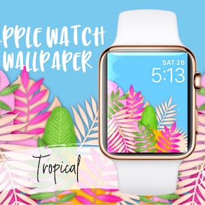 Apple Watch Wallpaper Tropical Colourful Original Art Watch Face Design for Summer