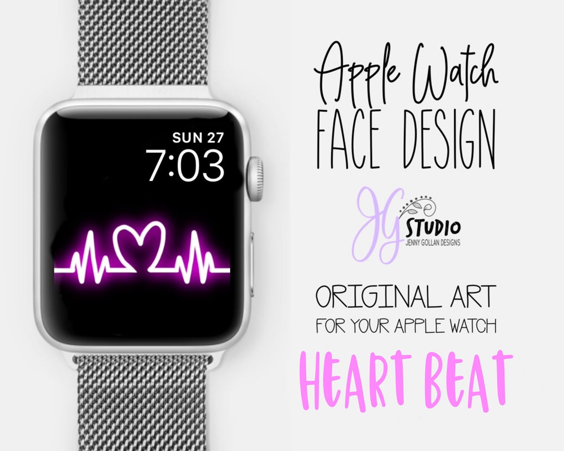 Apple Watch Wallpaper Heart Beat Original Art Watch Face Etsy