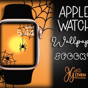 Apple Watch Wallpaper Spooky Spider Web Halloween Watch Face for Fall Autumn