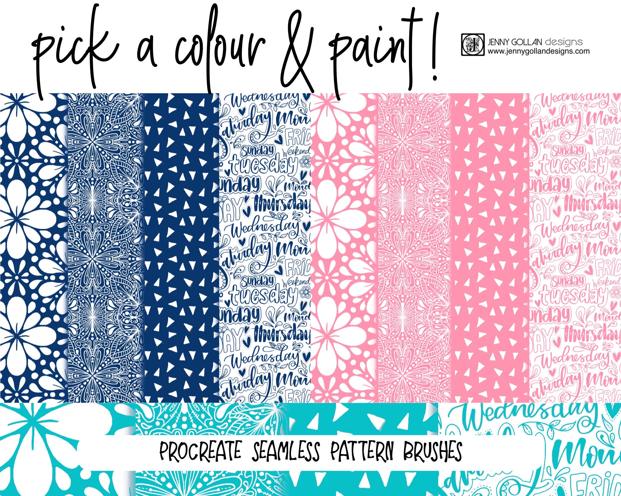 Procreate Brushes Seamless Pattern Brush Bundle Hand Drawn 4 - Etsy
