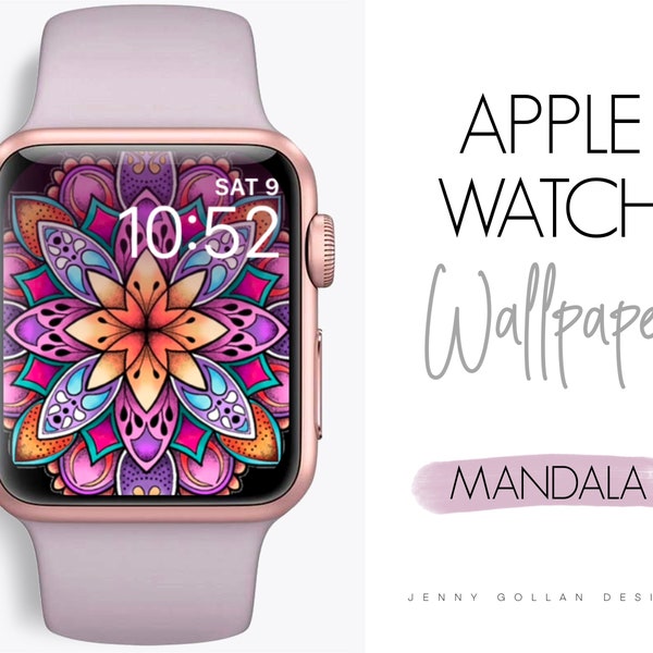 Mandala Apple Watch Wallpaper Colourful Hand Drawn Original Art