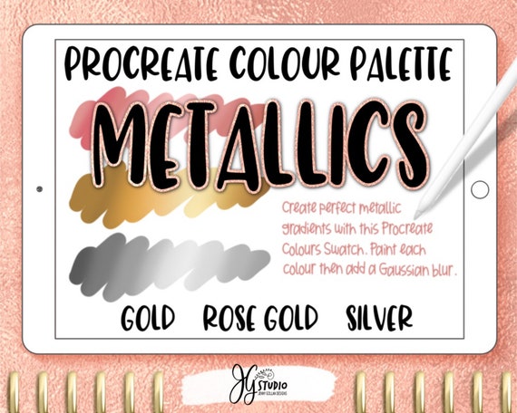 Procreate Colour Palette Gold Silver Rose Gold Metallic Etsy