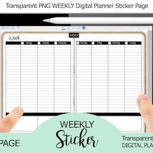 Digital Journal Sticker Weekly Transparent PNG Digital Planner Image Page