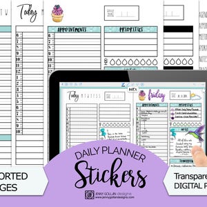 Digital Journal Stickers Daily Planner Bundle DigiBujo image 1