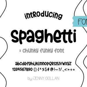 Hand Lettered Font Spaghetti Chunky Fat Font for Your Digital Planner or Journal on iPad and Computer