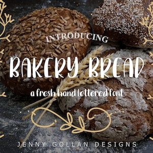 Hand Lettered Bakery Bread for Digital Planners iOS Android and Computers image 1