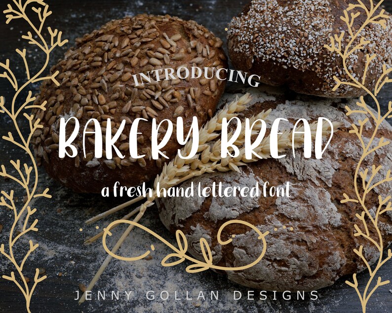 Hand Lettered Bakery Bread for Digital Planners iOS Android and Computers image 1