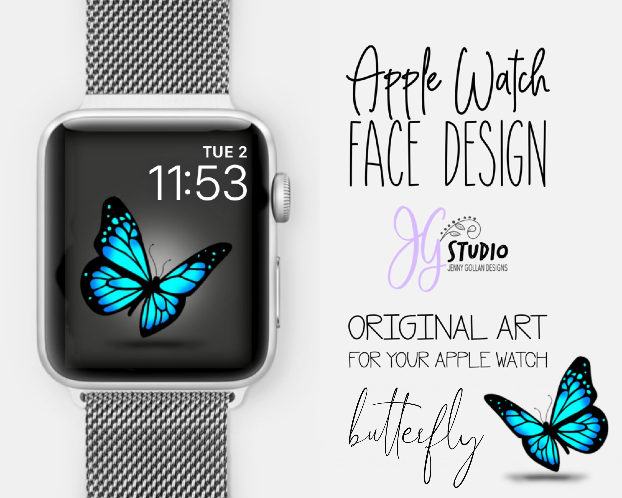 Apple Watch Wallpaper Butterfly Orignal Art for your Apple  Etsy