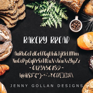 Hand Lettered Bakery Bread for Digital Planners iOS Android and Computers image 2