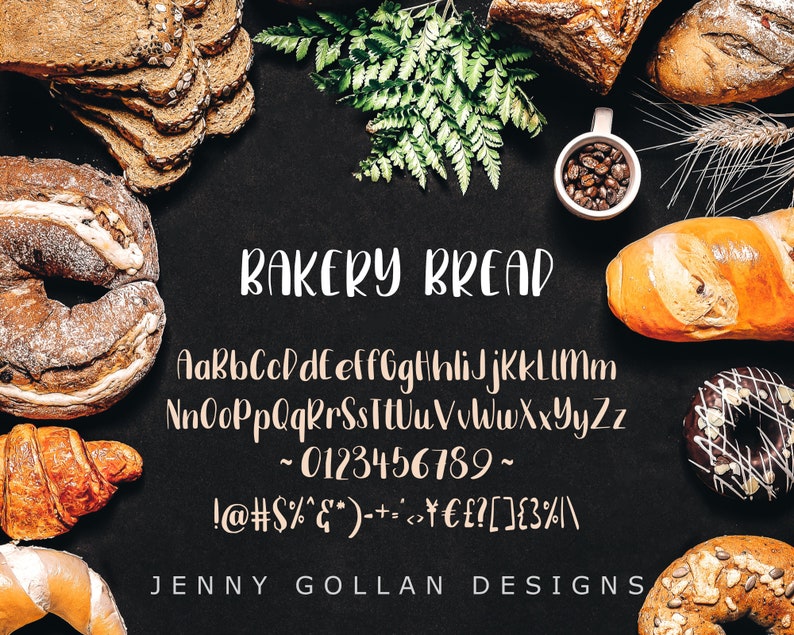 Hand Lettered Bakery Bread for Digital Planners iOS Android and Computers image 2