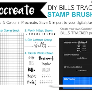 Procreate Brushes Bills Tracker Stamp Brush Bundle