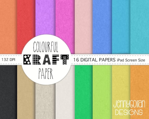 Papel Kraft digital colorido fondo texturas 16 colores -  México