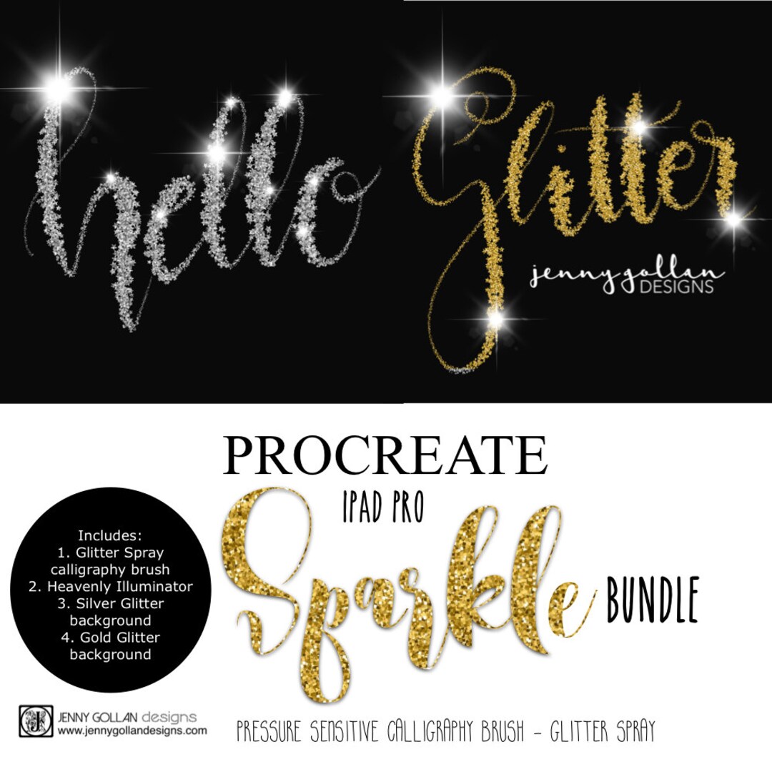 Procreate Brushes iPad Pro Glitter Spray Calligraphy Brush Bundle - Etsy