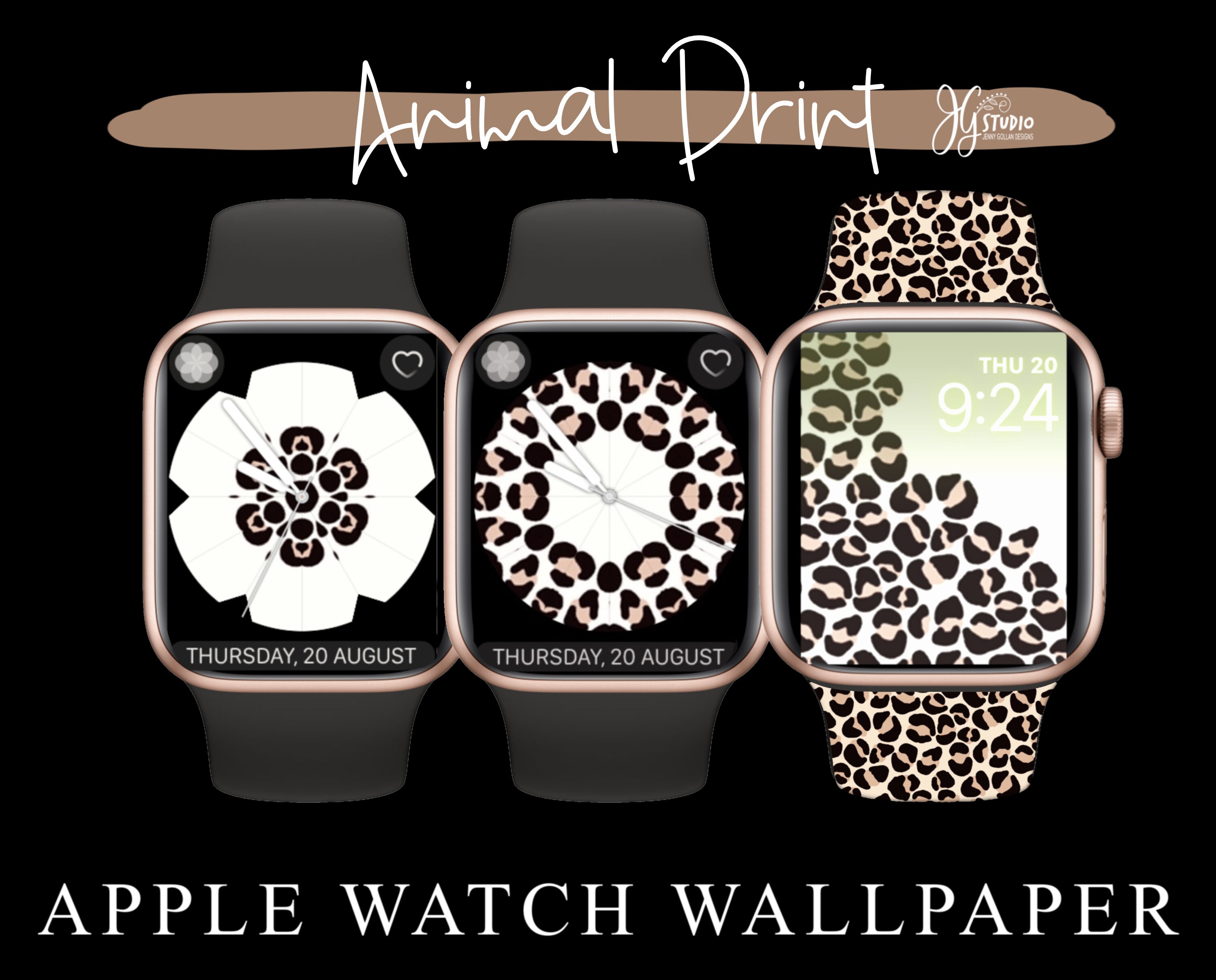 Apple Watch Wallpaper Animal Print Two for Your Apple Watch Face Etsy