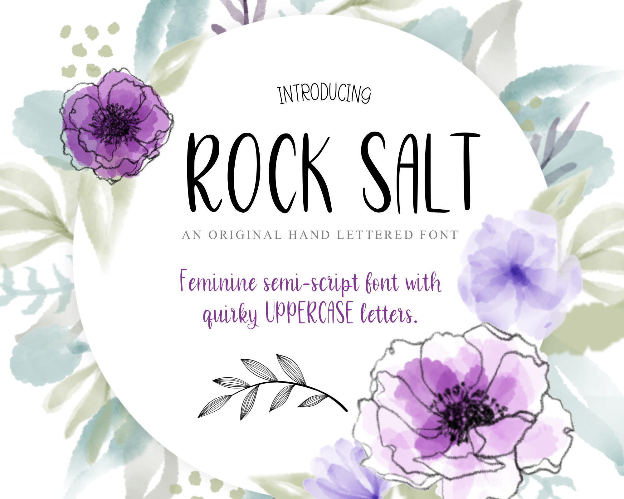 Hand Lettered Font Rock Salt Etsy