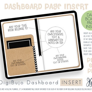 Digibujo Dashboard Sidinlägg för iPad GoodNotes Planner Dashboard PDF-sida och PNG-bild Sidinlägg