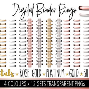 Digital Binder Rings Metallic Graphic by ShDigitalShop · Creative Fabrica