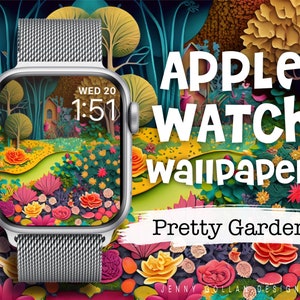 Pretty Garden Apple Watch Wallpaper Colourful Art Watch Face