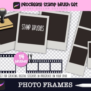 Procreate Brushes Set Photo Frames Stamp Brushes to Colour And Save for Your Digital Planner or Digital Journal iPad iPhone Apple Pencil