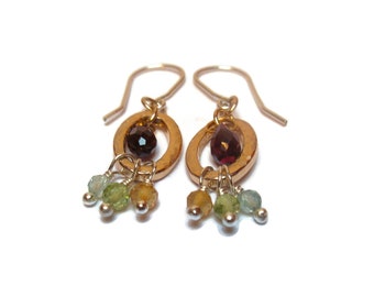 Garnet earrings / Gemstone earrings / Modern earrings /