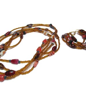 Glass bead set / Colorful jewelry / Feminine jewelry set /