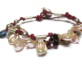 Baroque pearl bracelet / Gemstone bracelet / Statement bracelet /