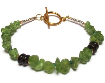 Bracelet pierre précieuse / Bracelet Péridot / Bracelet vert /