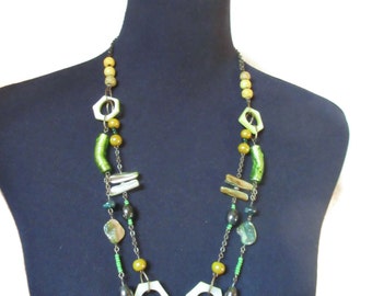 Green necklace / Boho necklace / Statement necklace /