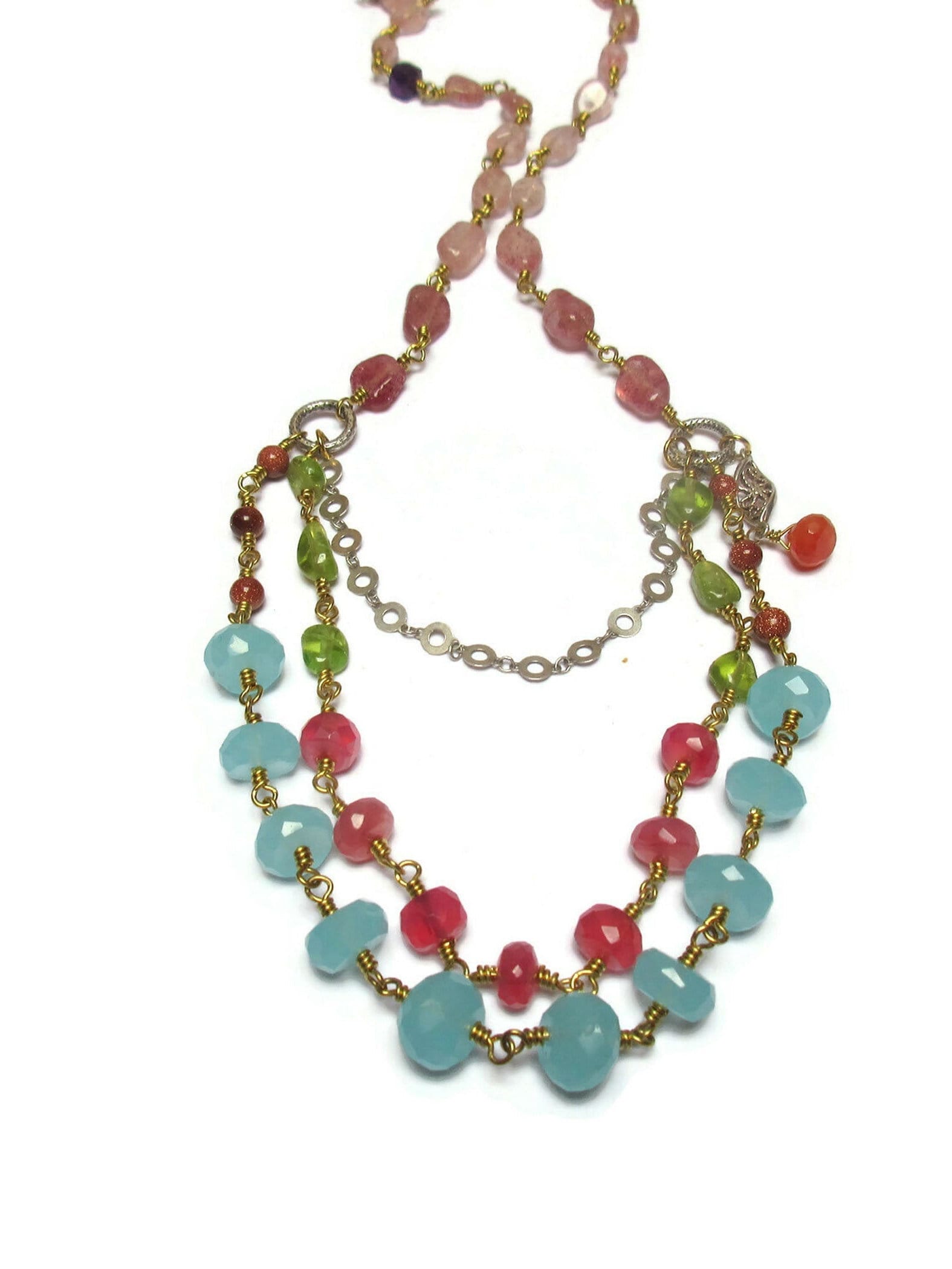 Gemstone Necklace / Feminine Necklace / Beaded Necklace / Etsy UK