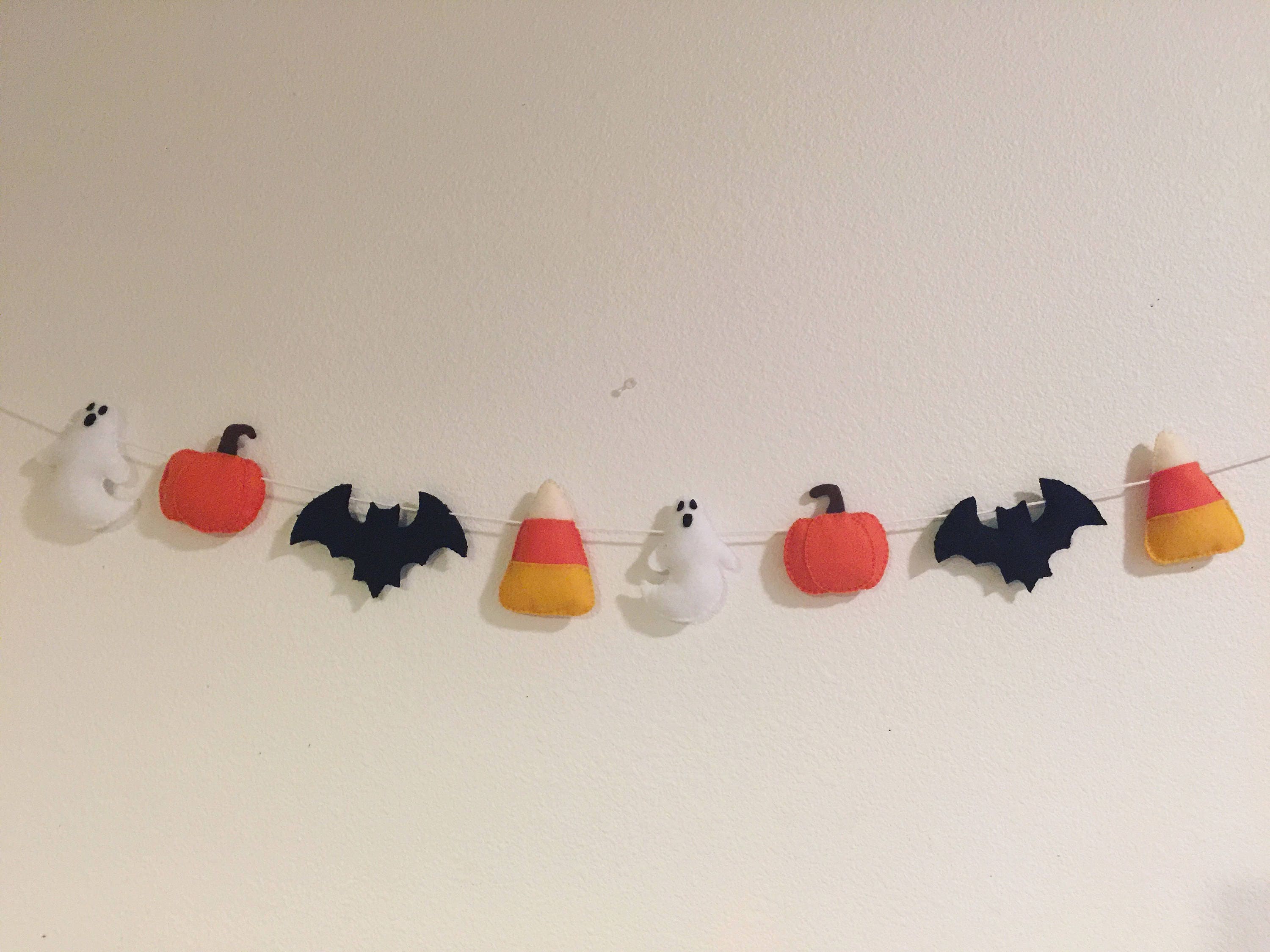 Halloween Felt Garland
 Halloween Felt Garland Handstiched Bunting With Ghosts Etsy