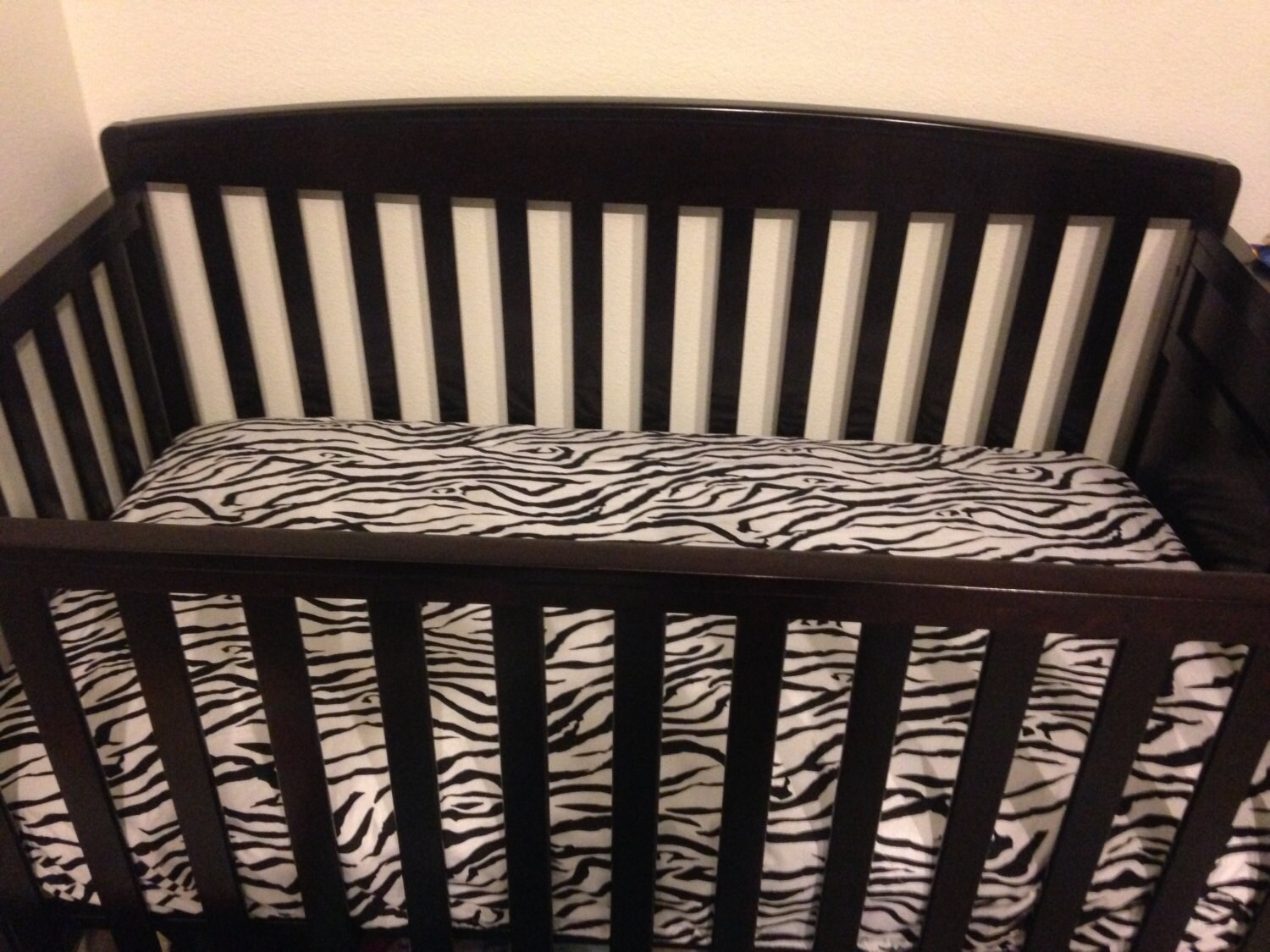 Zebra print flannel crib sheet Etsy