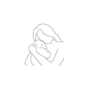 Madre Y Bebe Simple Linea De Arte Mama Y Bebe Impresion Mama Etsy