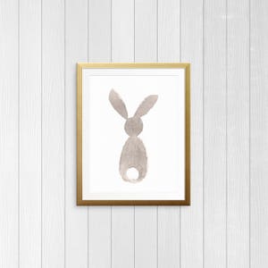Simple Grey Bunny Print, Watercolor Bunny Printable, Easter Print, Easter Bunny Watercolor, Instant Digital Download