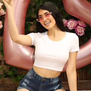 White Crop Top Tshirt, Basic White Crop, Summer Crop Top, Ravewear Top, Summer Outfit, Plain Cropped Tee, Gift for her, Women&#39;s Crop Tee