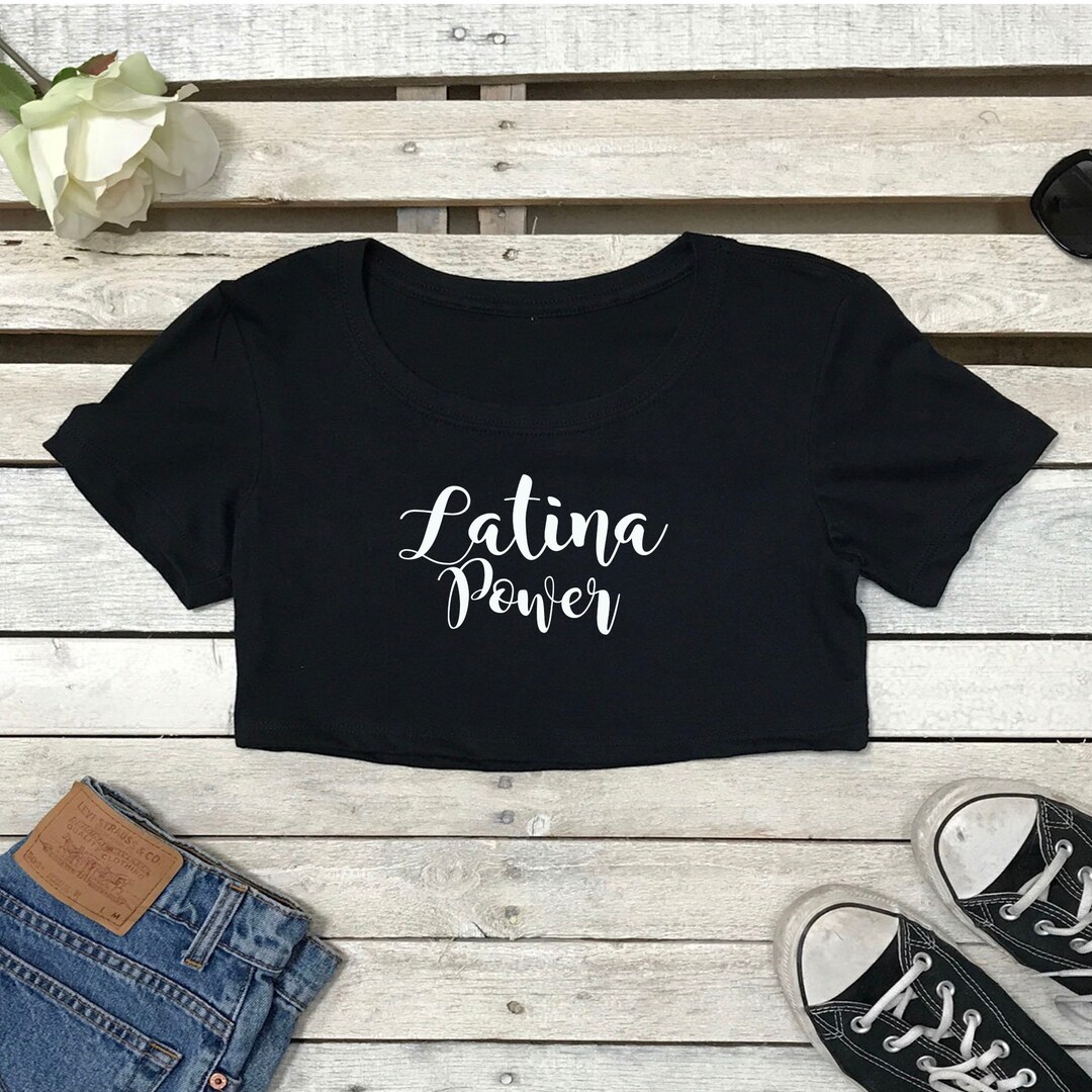 Crop Top Latina Power Tshirt, Festival Clothing, Rave Top Summer