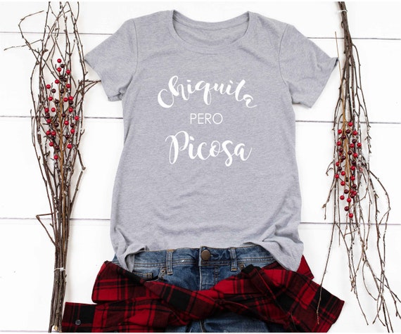 Chiquita Pero Picosa Women's Short Sleeve Crewneck T Shirt, Funny Spanish Slang Tee Spicy Latina gift,