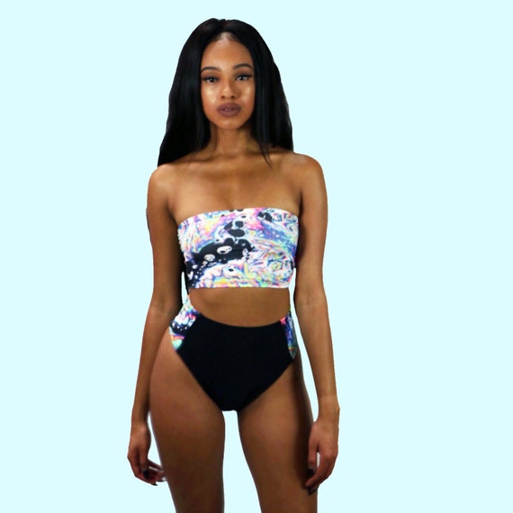 tube top high waisted bikini