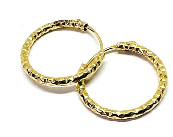 Boucles d’oreilles Créoles  Or Jaune massif 18k 750%