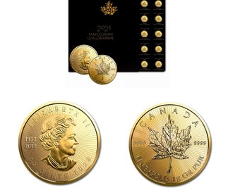 Pièce or pur 24k 999.9 Reine Elizabeth II 2023