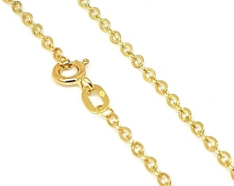 18k solid yellow gold chain (750% purity), 55 cm, 1.70 mm