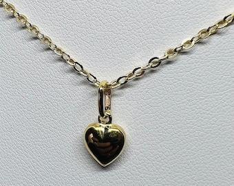 Colgante de corazón con forma de corazón en oro amarillo macizo de 18 quilates (750%).