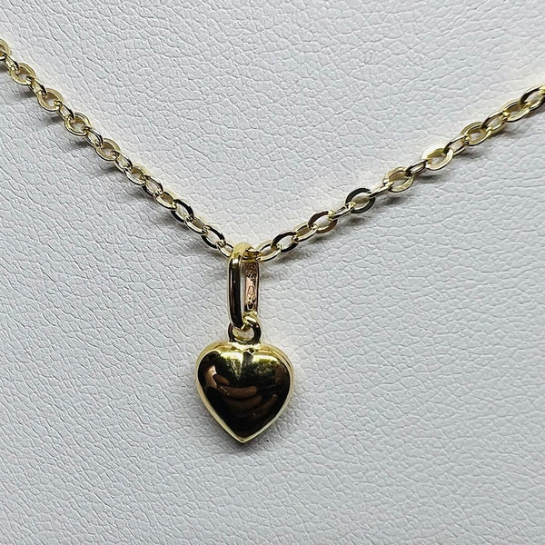 Pendentif Or jaune massif 18k 750% Coeur  amour