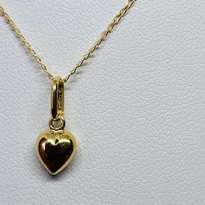 Chain with Love Heart Pendant Solid 18k Yellow Gold 750%