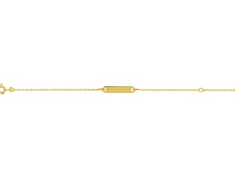 Bracelet identité or jaune massif 18K 750%