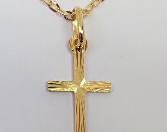 Pendentif Croix Divine  et Chaîne Or  massif  18k 750%