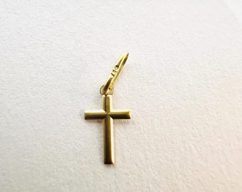 Colgante de cruz, oro amarillo macizo de 18k (750%)