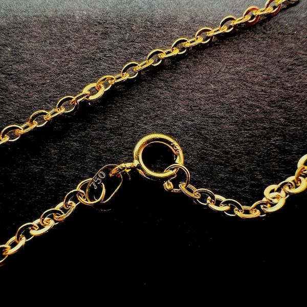 Solid 18k yellow gold chain 750% 50 cm 1.70 mm